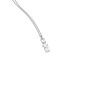 RHODIUM PLATED PENDANT WITH ZIRCONIA