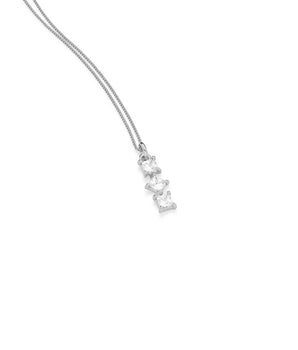 RHODIUM PLATED PENDANT WITH ZIRCONIA