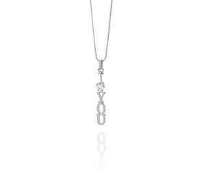 RHODIUM PLATED PENDANT WITH ZIRCONIA