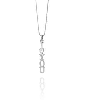 RHODIUM PLATED PENDANT WITH ZIRCONIA