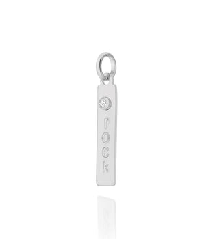 RHODIUM PLATED PENDANT WITH ZIRCONIA