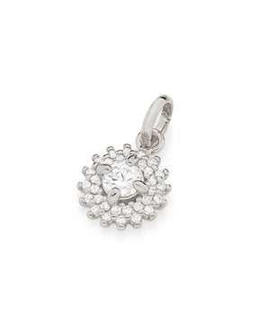 RHODIUM PLATED PENDANT WITH ZIRCONIA