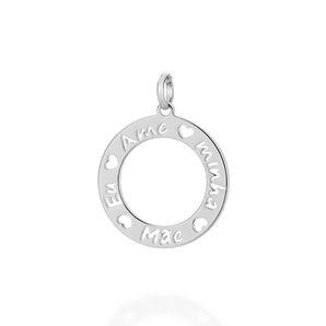 RHODIUM I LOVE MY MOM PENDANT
