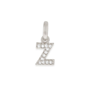 RHODIUM KID'S LETTER PENDANT