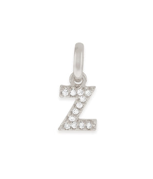 RHODIUM KID'S LETTER PENDANT