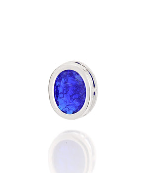 RHODIUM PLATED PENDANT WITH CRYSTAL