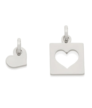 RHODIUM SHARED HEART PENDANT