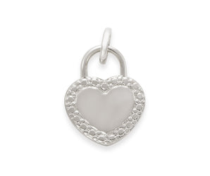 RHODIUM HEART LOCK PENDANT