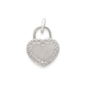 RHODIUM HEART LOCK PENDANT