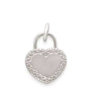 RHODIUM HEART LOCK PENDANT