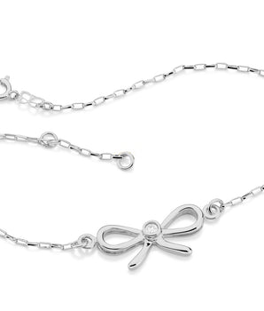 RHODIUM PLATED BRACELET WITH ZIRCONIA