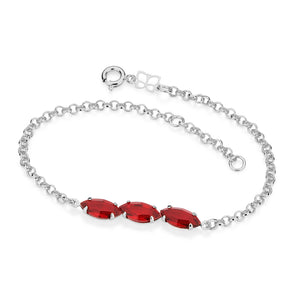 RHODIUM PLATED BRACELET WITH CRYSTAL