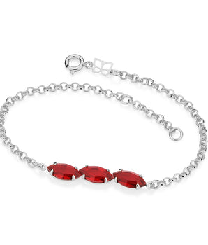 RHODIUM PLATED BRACELET WITH CRYSTAL