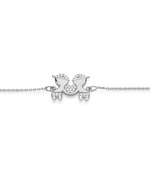 RHODIUM PLATED BRACELET WITH ZIRCONIA