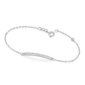 RHODIUM PLATED BRACELET WITH ZIRCONIA