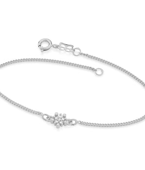 RHODIUM PLATED BRACELET WITH ZIRCONIA