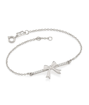 RHODIUM PLATED BRACELET WITH ZIRCONIA