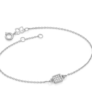 RHODIUM PLATED BRACELET WITH ZIRCONIA