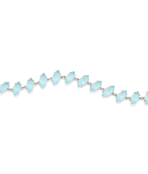 RHODIUM PLATED BRACELET WITH CRYSTAL