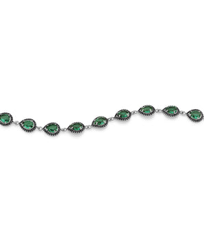 RHODIUM PLATED BRACELET WITH ZIR BLACK AND RHODIUM BLACK