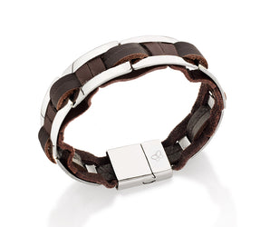 BRACELET LEATHER AND STEEL.