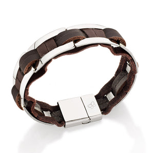 BRACELET LEATHER AND STEEL.