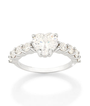 PLATINUM SHINNING LOVE SOLITAIRE RING