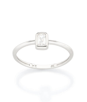 PLATINUM SMALL PIECE OF LOVE SOLITAIRE RING IN WHITE
