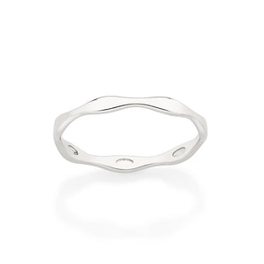 PLATINUM WAVED SKINNY RING