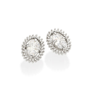 PLATINUM TOGETHER AGAIN STUD EARRINGS IN WHITE