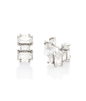 PLATINUM ALL ABOARD HUGGIE EARRINGS
