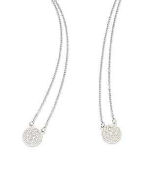 PLATINUM SAINT BENEDICT SCAPULAR NECKLACE