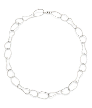 PLATINUM ABSTRACT OVAL NECKLACE
