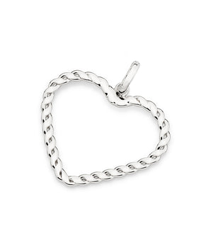 PLATINUM ROPE HEART MEDIUM PENDANT