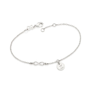 PLATINUM FOREVER BRACELET WITH LETTER