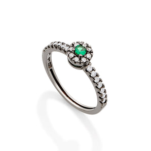 BLACK RHODIUM RING WITH ZIRCONIA