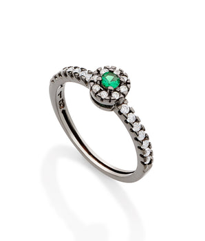 BLACK RHODIUM RING WITH ZIRCONIA