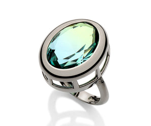 BLACK RHODIUM RING WITH CRYSTAL