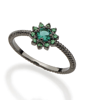 BLACK RHODIUM RING WITH ZIRCONIA