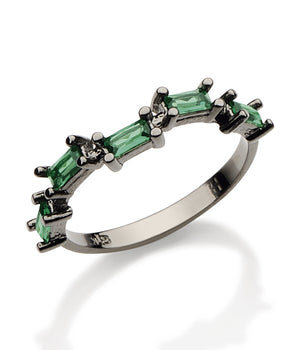 BLACK RHODIUM RING WITH ZIRCONIA