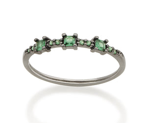 BLACK RHODIUM RING WITH ZIRCONIA