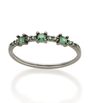 BLACK RHODIUM RING WITH ZIRCONIA