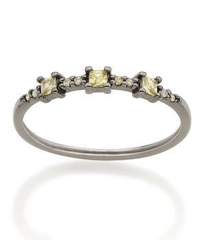 BLACK RHODIUM RING WITH ZIRCONIA