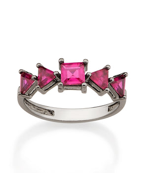 BLACK RHODIUM RING WITH ZIRCONIA
