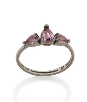 BLACK RHODIUM RING WITH CRYSTAL
