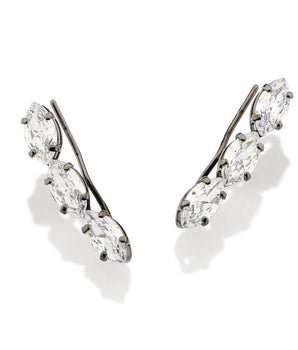 BLACK RHODIUM EARRING WITH ZIRCONIA