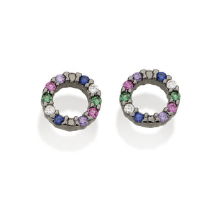BLACK RHODIUM EARRING WITH ZIRCONIA