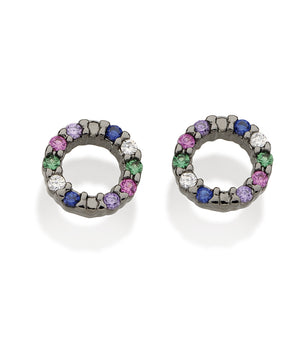 BLACK RHODIUM EARRING WITH ZIRCONIA