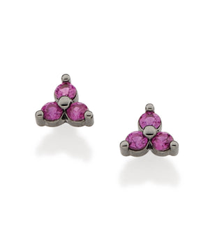 BLACK RHODIUM EARRING WITH ZIRCONIA