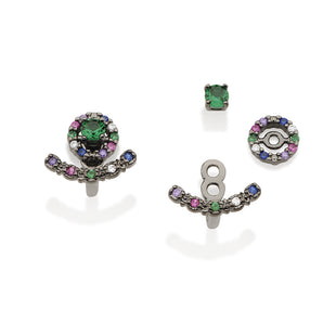 BLACK RHODIUM EARRING WITH ZIRCONIA